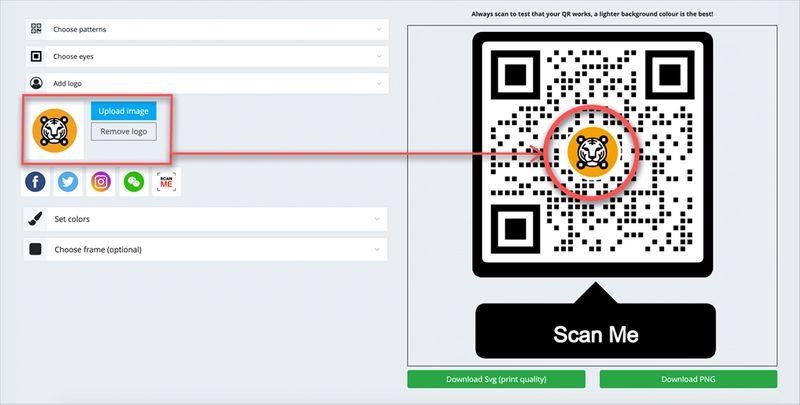 how to create a qr code for a website logo