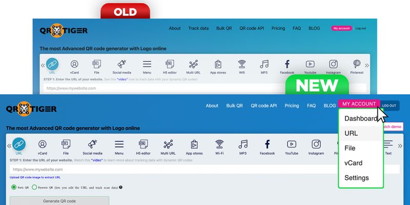 qrtiger new dashboard