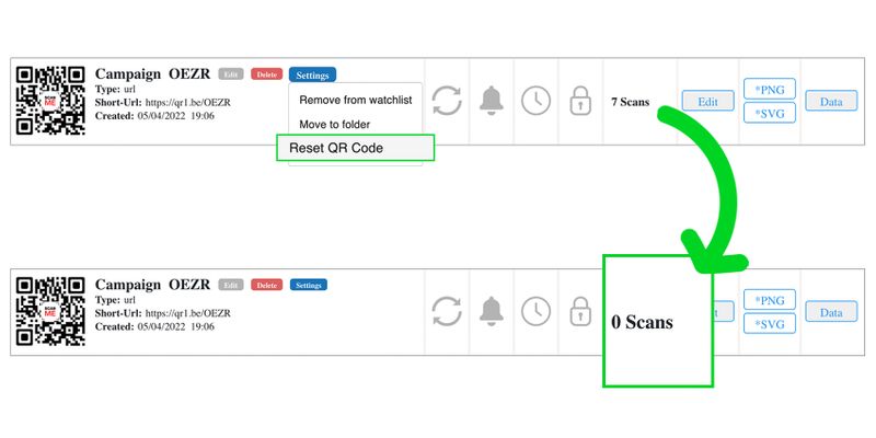 qr code scan reset