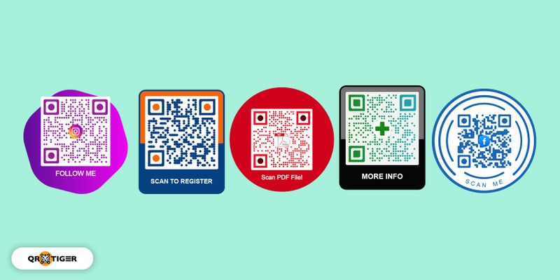 QR codes with text below