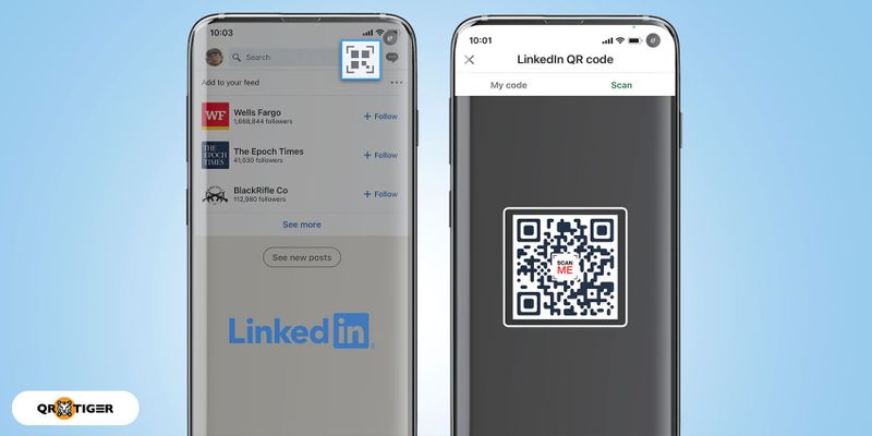 Linkedin QR code scanner