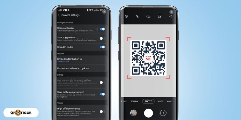 Camera QR code scanner