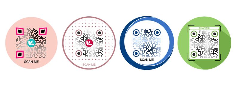 Round QR codes with designs