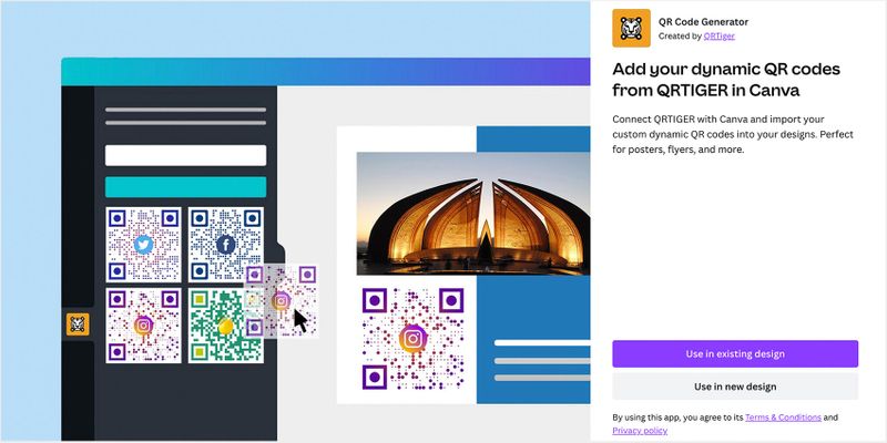Integrating QR code generator in canva Dynamic QR code