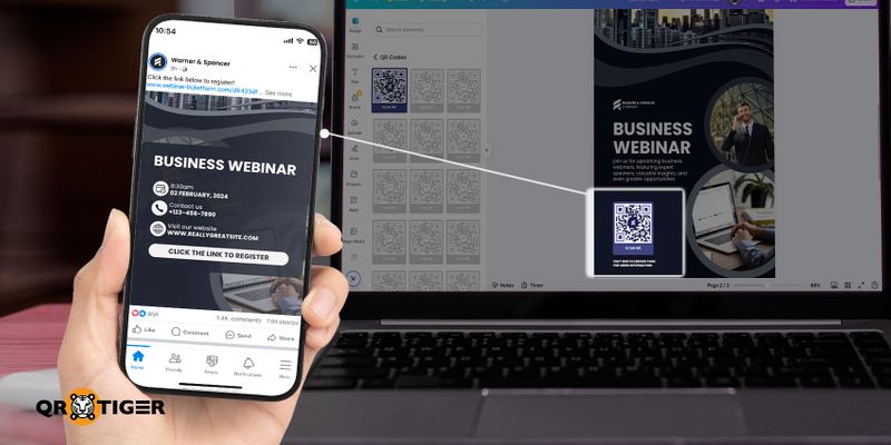 Adding facebook QR code in canva Facebook QR code