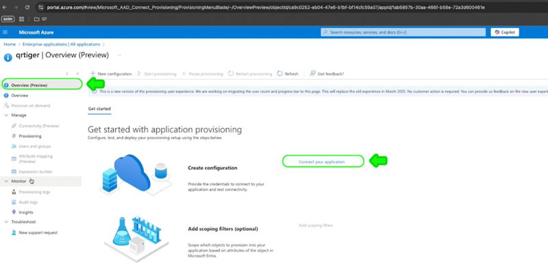 Connect application SCIM connect application