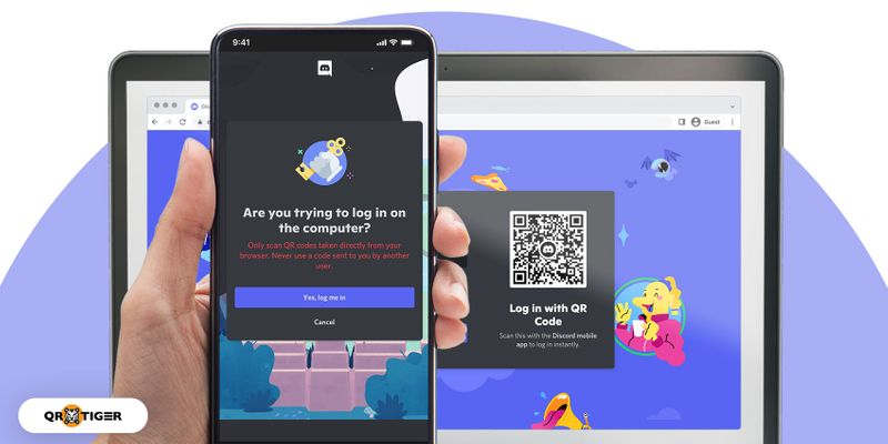 QR code on computer 