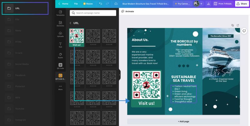 Adding QR code in canva Canva QR code