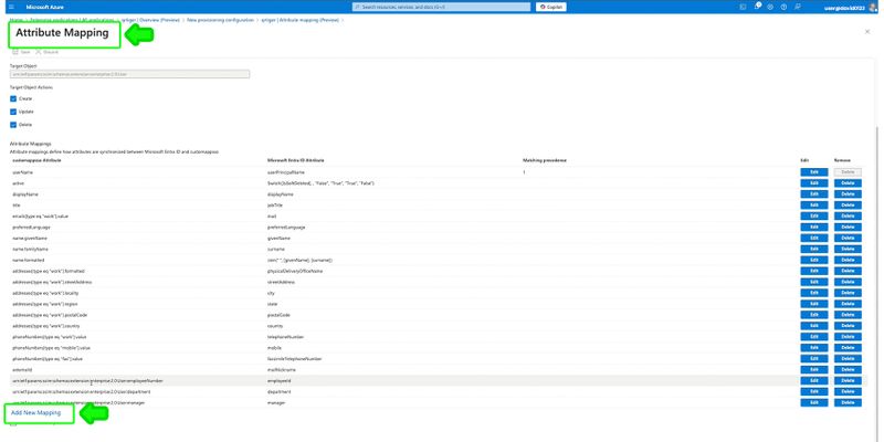 Add new mapping Microsoft azure new mapping