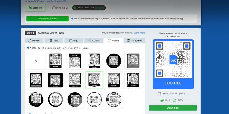 Generate customized QR code Custom QR code