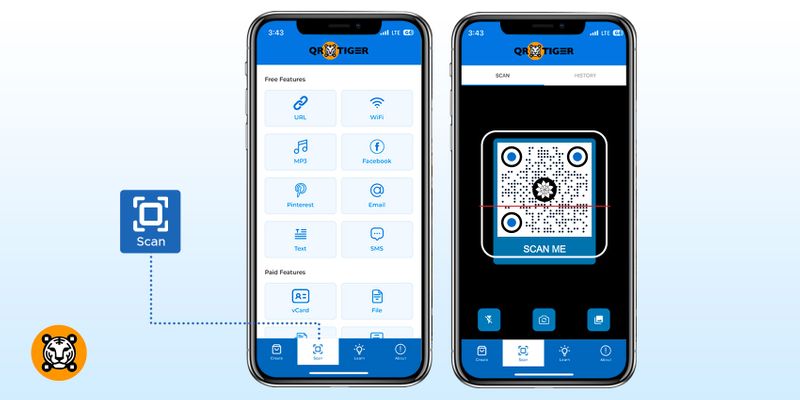 QR tiger mobile app scanning QR tiger scanner