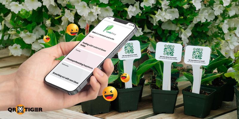 Funny QR codes on plant to match mood Funny plant mood QR codes