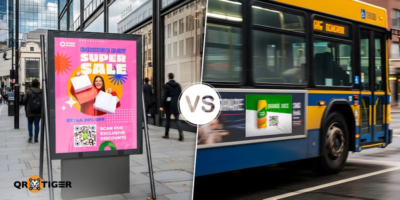 Static display QR code placement Static QR code placement