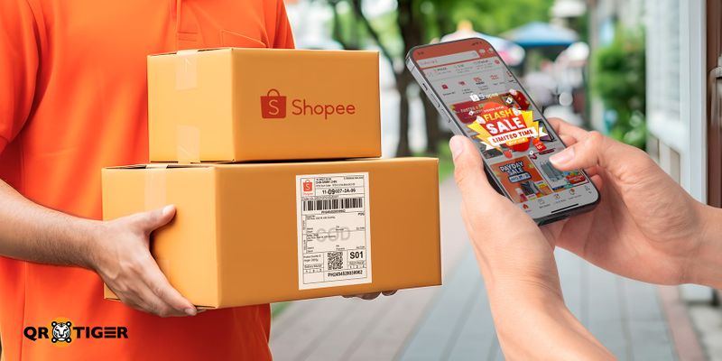 Shopee thailand using QR codes QR codes in online retail shop