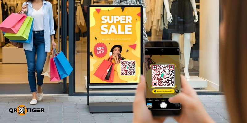 QR code poster for retail discounts Store QR code