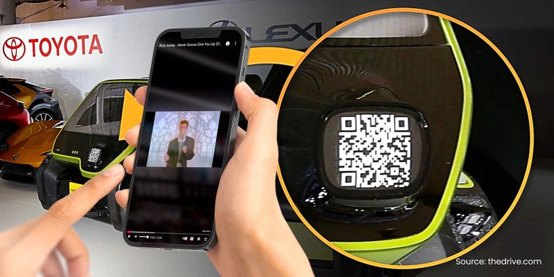 Toyata QR code leading to fun videos Toyota QR code for rick rolling