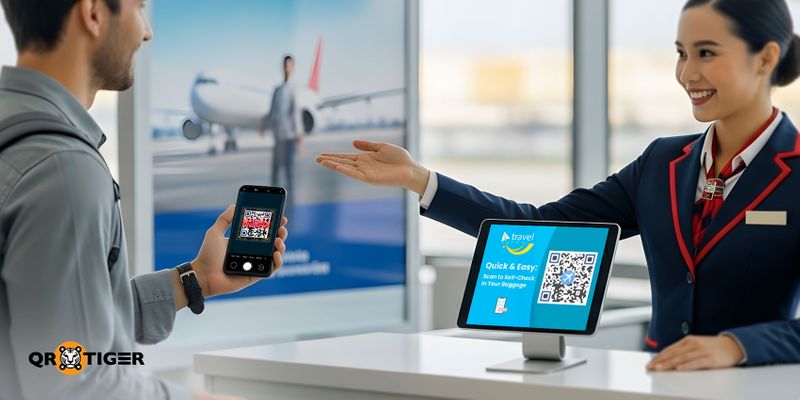 QR code check-in for travelers Airport QR code