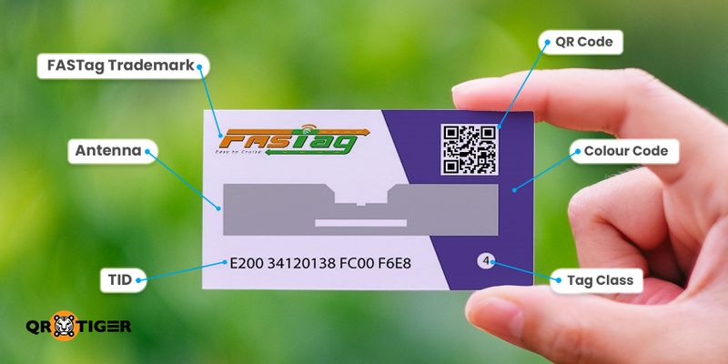 Fastag card with QR code