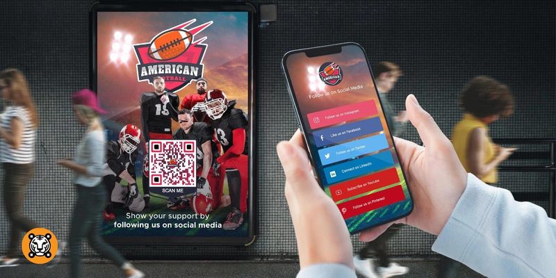 Football QR code soicals Football QR code social media