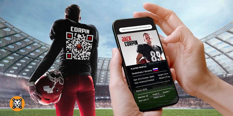 Football QR code stats Football QR code bio