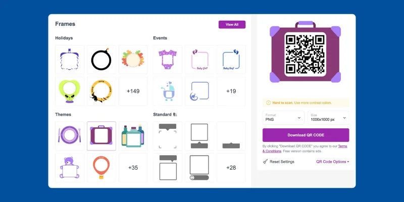 Rounded corners for QR code
