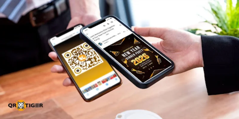 New years eve message QR code New years eve invitation QR