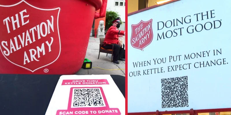 QR code powered Salvation Army Red Kettle fundraising Salvation Army Red Kettle fundraiser