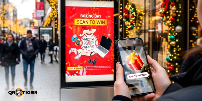 Join scan-to-win contests with a QR code Boxing day promo QR code