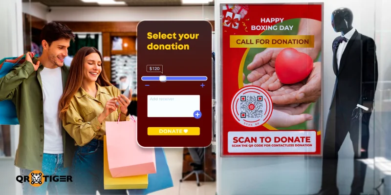 Give back through contactless donations using QR code Boxing day donation QR code