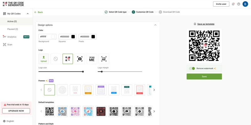 The QR code generator