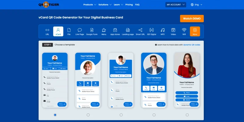 QR Tiger vCard solution