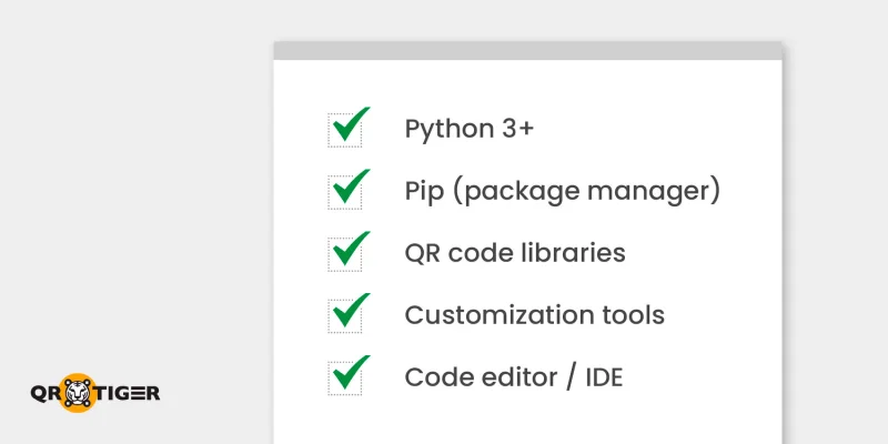 Things needed to generate a QR code in Python python qr code checklist