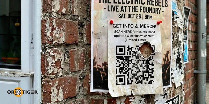 Unscannable damaged outdoor QR code Damaged outdoor QR code