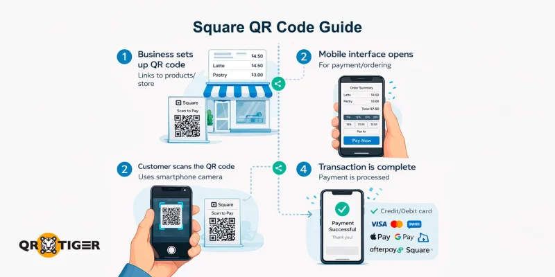 Pay via square up QR code Square payment via QR code