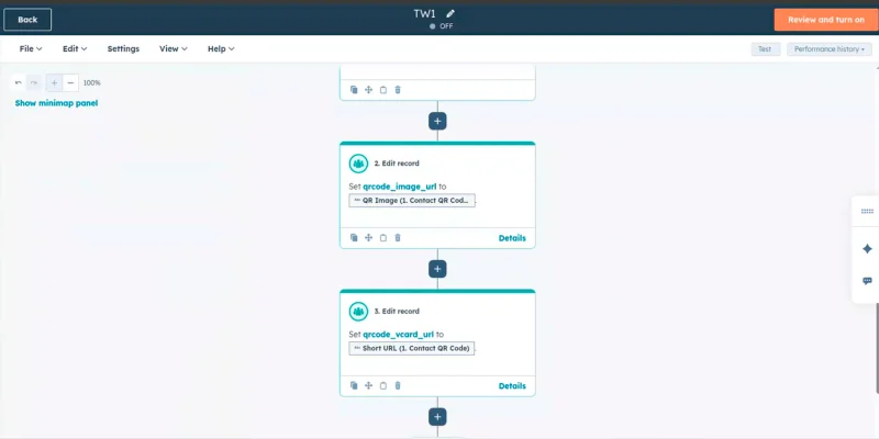 HubSpot workflow add action