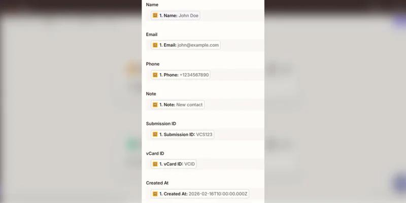 QR TIGER field mapping setup step Map QR TIGER fields to columns