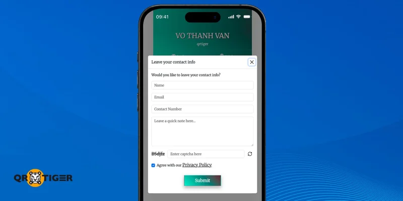 vCard QR form for HubSpot contacts