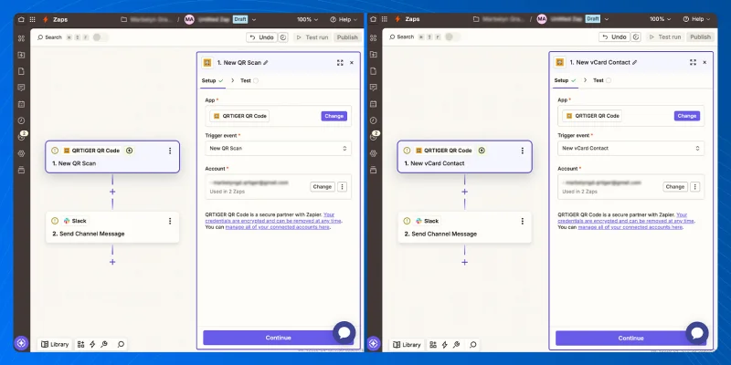QR alerts sent to Slack
