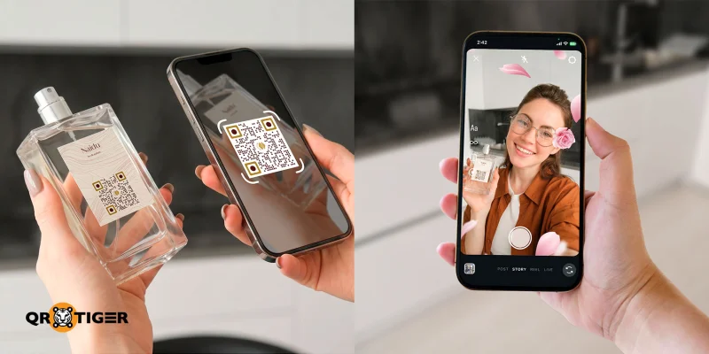 Selfie ar perfume QR code Augmented reality perfume QR code