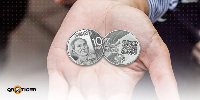 Philippine ASEAN commemorative coin QR design 10 peso ASEAN coin QR code features