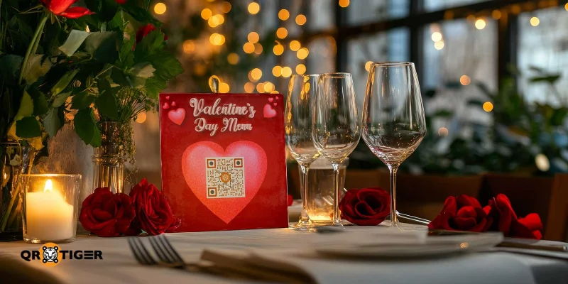 Menu QR code for valentine dinner Menu QR code for restaurants