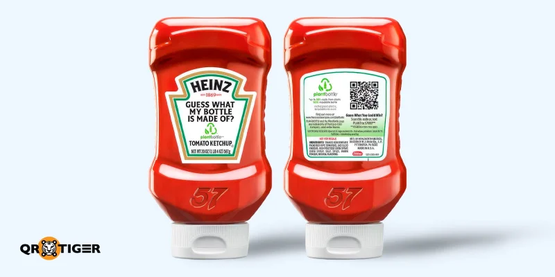 Heinz ketchup bottle with QR code