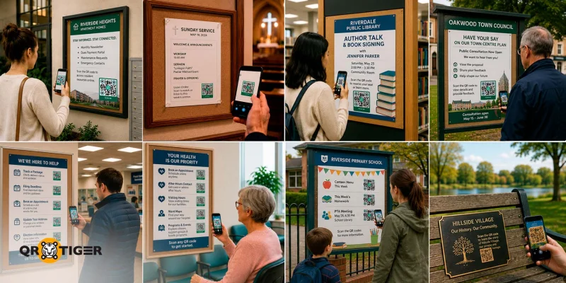 Different communities using noticeboard QR codes