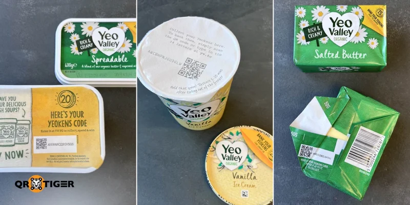 Yeo Valley products with Yeokens QR codes