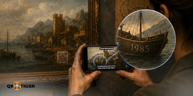 AR escape room QR code