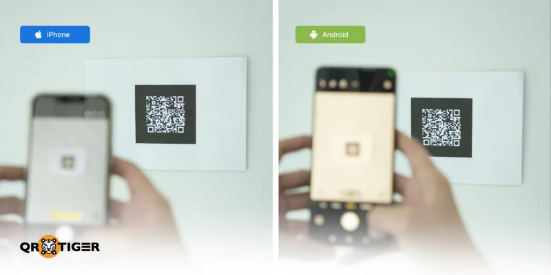 Android needs a wider quiet zone Two phones scanning tight quiet zone code