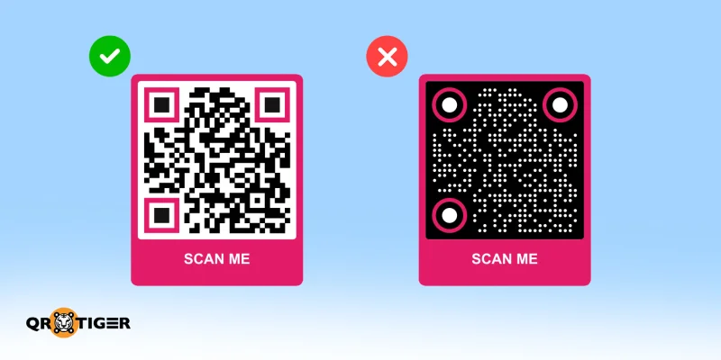 Avoid inverting QR code colors Standard versus inverted QR code comparison