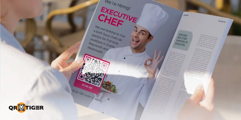 Give readers time to scan the code Magazine ad featuring scannable hiring QR code