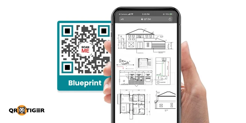 Store blueprint map in a QR code Image QR code for blueprint map