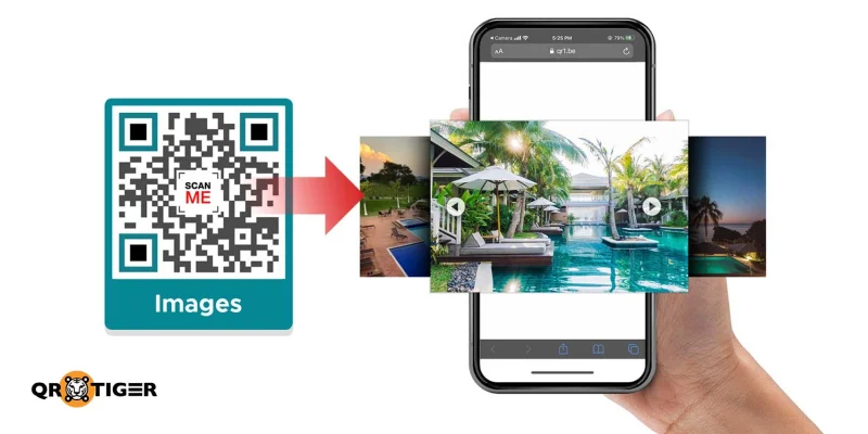 Sharing travel destination photos using QR code Image QR code for destination photos